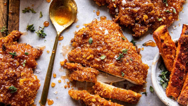 Baked Crunchy Hot Honey Chicken